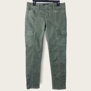 WHBM Blanc Olive Green Slim Ankle Utility Jeans Size 6R